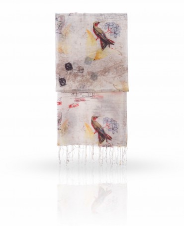 Палантин Женский S-VINTAGE.BIRD/WHITE